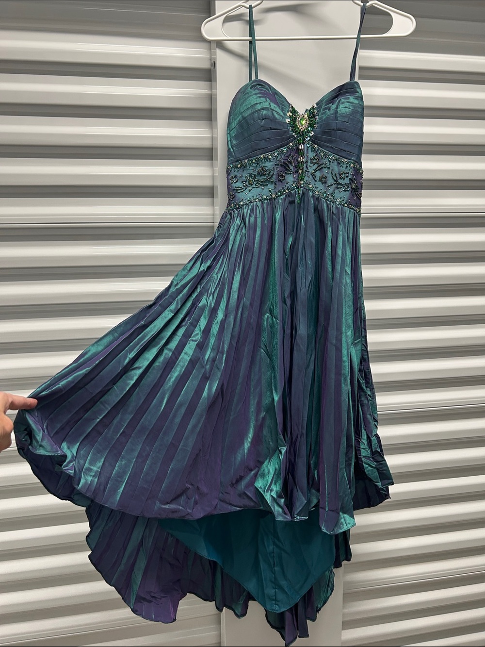 Princess Collection Girls Teal and Purple Party Dress with Beaded Bodice